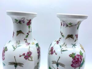 A pair of Chinese Famille rose porcelain vases 