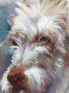 20th century oil panting portrait of an Irish wolfhound 