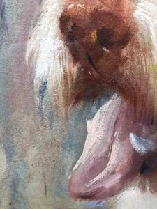 20th century oil panting portrait of an Irish wolfhound 