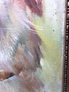 20th century oil panting portrait of an Irish wolfhound 