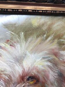 20th century oil panting portrait of an Irish wolfhound 