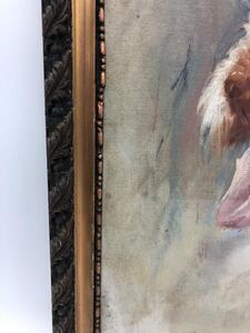 20th century oil panting portrait of an Irish wolfhound 